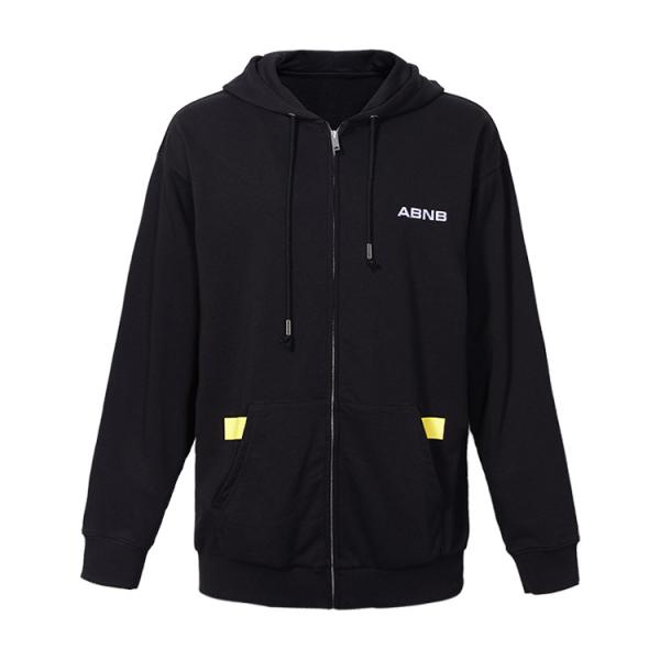 2019 Fashion clothing stock lots mens zip hoodies sweatshirt ,hooded side pocket
