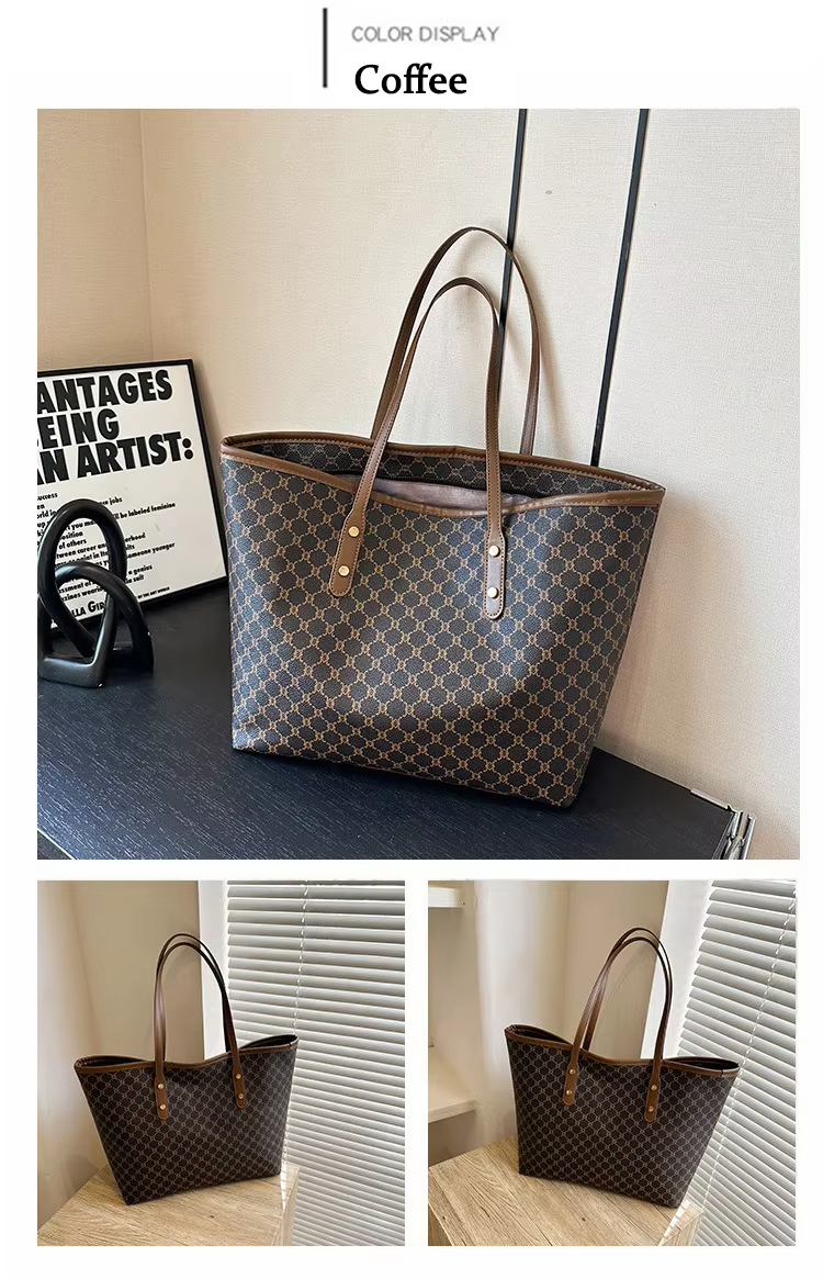 Custom Logo Accepted Luxury Printed Handbag Women PU Shoulder Bag Women's Tote Bag LDTC-RTS88