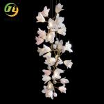 Customized Luxury Flower Art Ceramic Modern Project Chandelier For Hotel Wedding