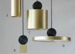 Barrel Shape Hotel Lobby Decoration 160*310mm Modern Gold Pendant Light