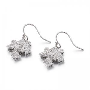 Wholesale Girls 925 Silver CZ Earrings 4.33g Puzzle Piece Stud Earrings from china suppliers