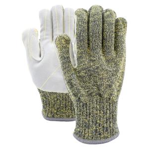 Wholesale Anti Stabbing Aramid Fiber Gloves Anti Slip Top Layer Cowhide Leather Work Gloves from china suppliers