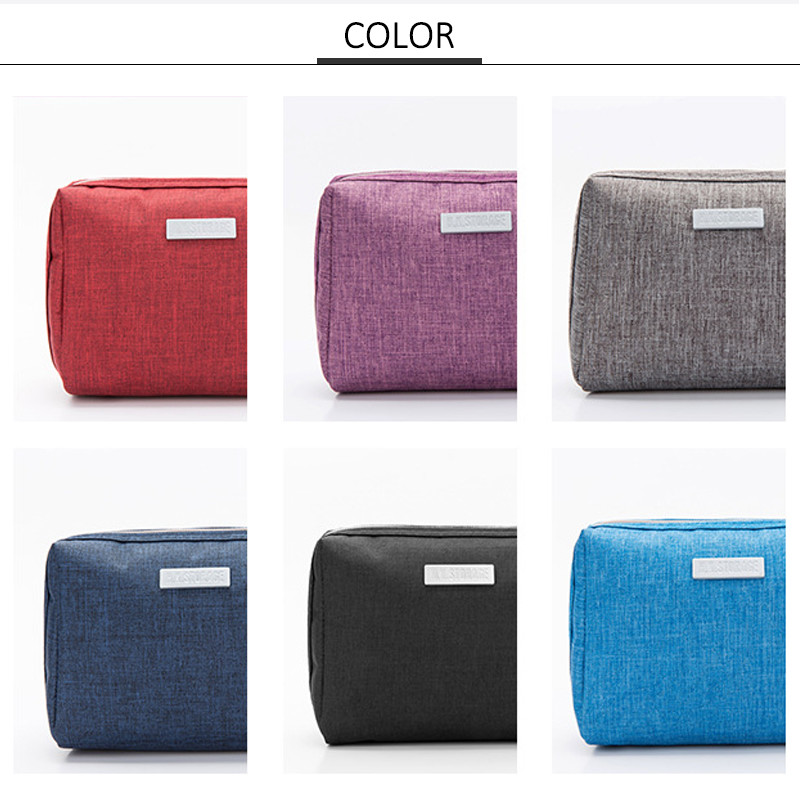 Hot Sale Pure Color Blank Custom Logo Women Cosmetic Bag With Zipper