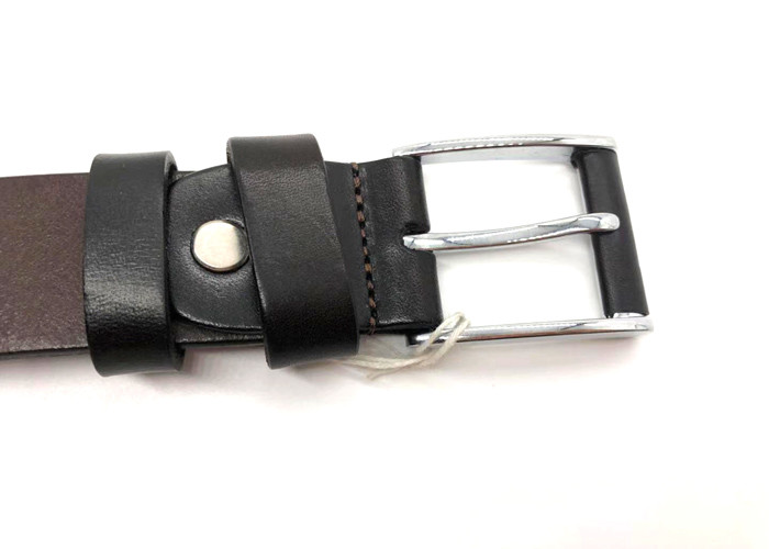 Genuine Leather Causal Dress Belt For Men With Classic Single Prong Buckle