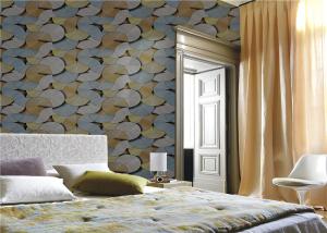 Wholesale Washable 3D PVC Wallpaper , Geometric Textured Wallpaper For Wall Decoration from china suppliers