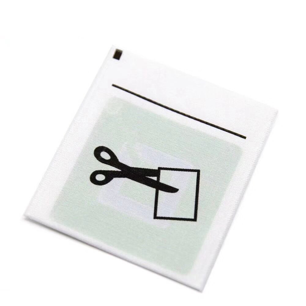 Cut off from clothes after paid RF eas soft label luxury clothes label with fabric