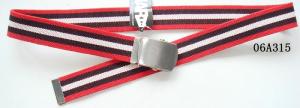 Wholesale Nickel Satin Military Plate Buckle Boys Web Belt , White / Red Kids Webbing Belts from china suppliers