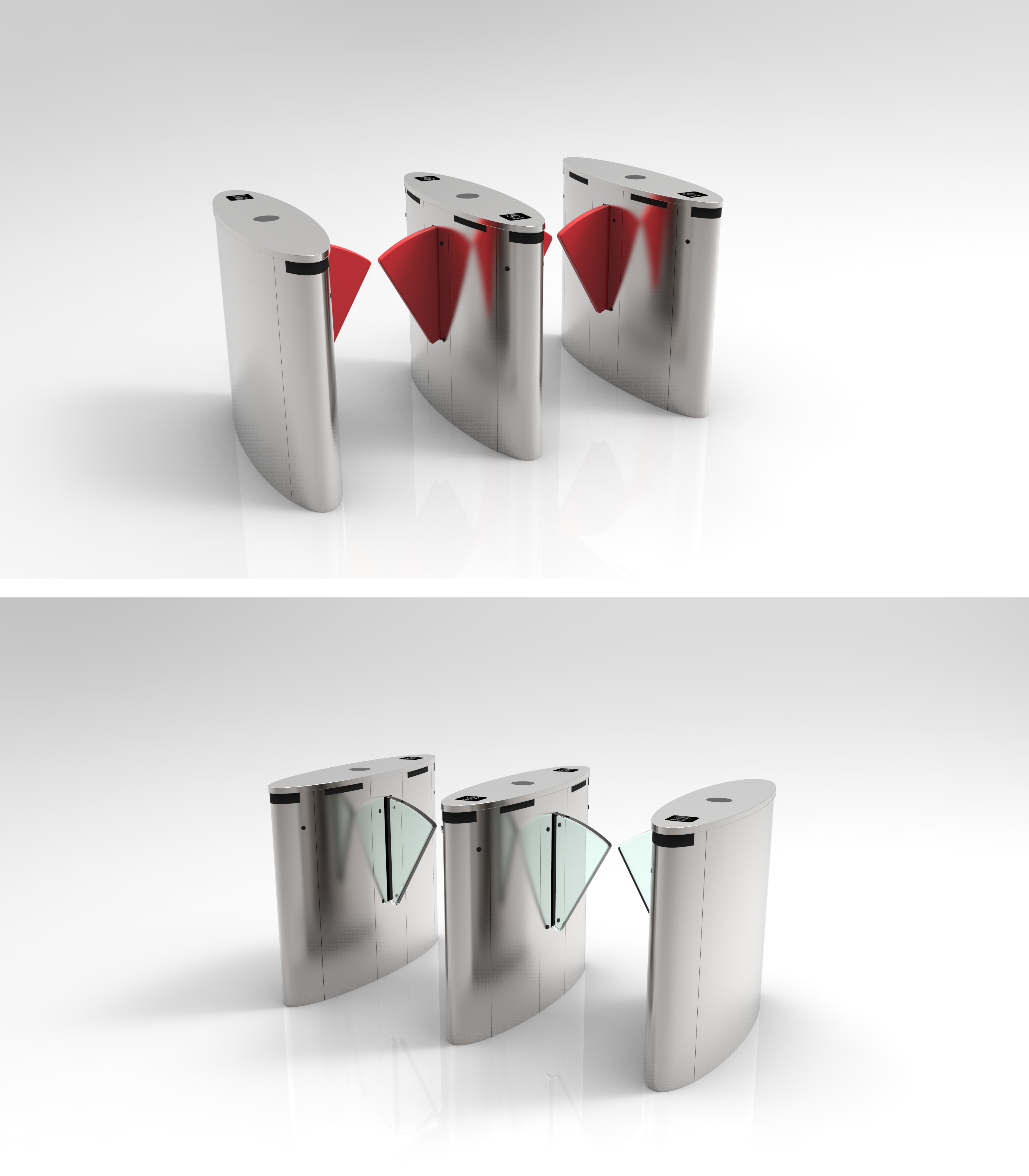 Intelligent IR Sensor Flap Gate Barrier Turnstile Pedestrian Attendance 550mm Width