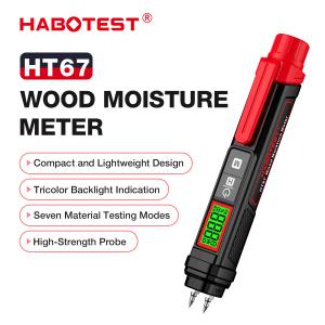 Wholesale HT67 Digital Wood Moisture Meter Professional Wood Humidity Tester 0~58% Portable Pen-Type Timber Hygrometer Meter from china suppliers