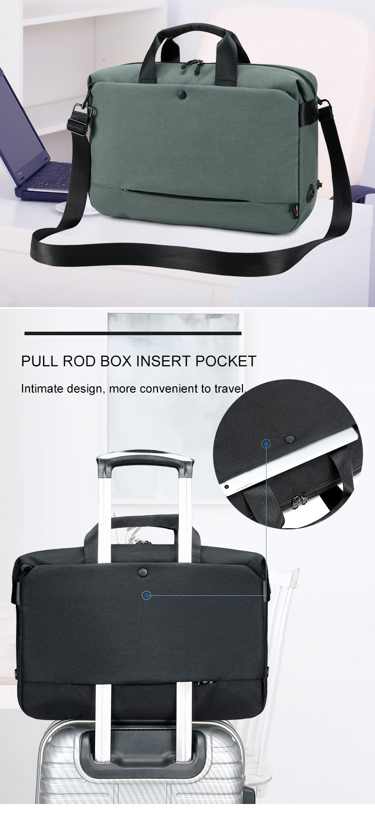 OEM 21L Business Office Crossbody Computer Bags For Men Tear Resistant