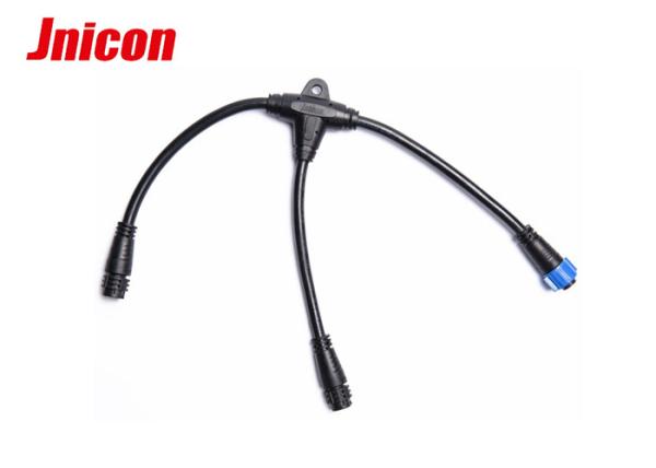 Outdoor LED Light Waterproof Cable Connector , 3 Pin Splitter Waterproof T