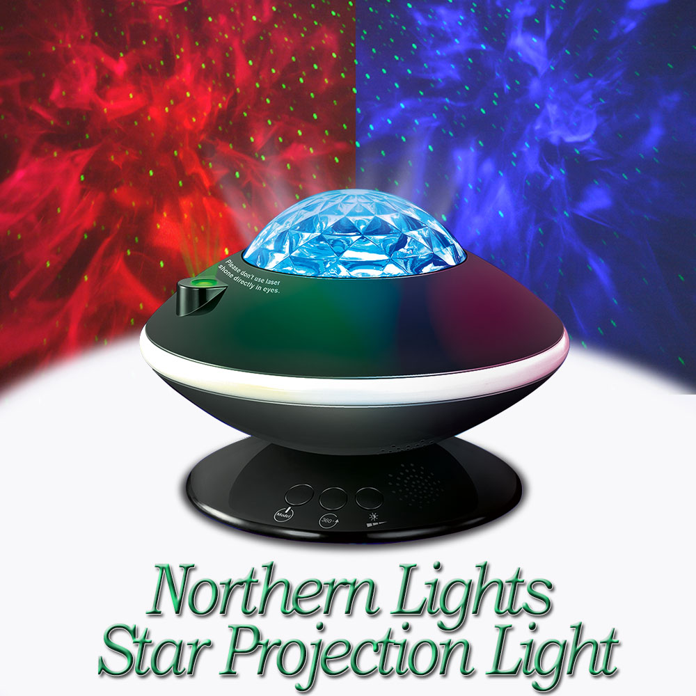 2021 New Creative UFO Aurora Borealis Galaxy Projector Night Light Lamp Party Holiday Decoration Northern Lights Star Pr