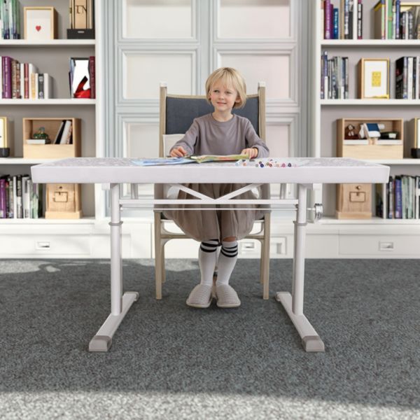 Adjustable Height Desk for Kids with Ergonomic Design and 16 Colors Changing LED Light