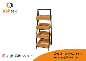 Wholesale Ladder Type Shopping Wooden Retail Display Stands With Metal Frame from china suppliers