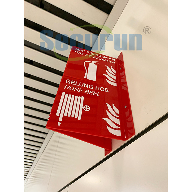 Red Acrylic Photoluminescent Signage Safety Fire Extinguisher oem