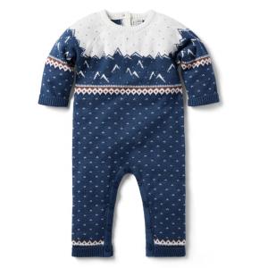 Wholesale Wholesale Infant Rompers Christmas Knitted Cute Pattern Embroidery Jumpsuits long Sleeves Baby Romper from china suppliers