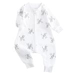 Natural Unisex Muslin Sleeping Bag , Newborn Baby Rompers Long Sleeves