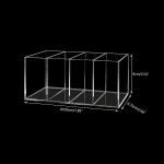 Acrylic Pen Holder 4 Compartments,Clear Pen Holder Organizer Makeup Brush Holder