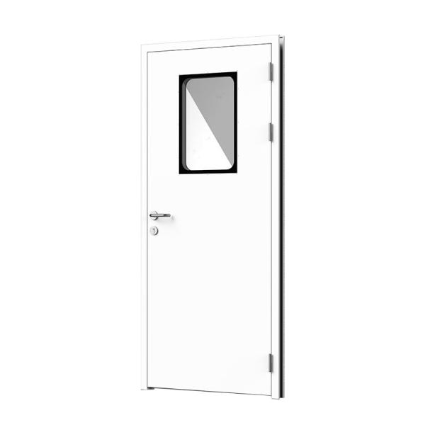 Single Swing Cleanroom Steel Door | Seamless Integration, ISO/GMP Compliance |