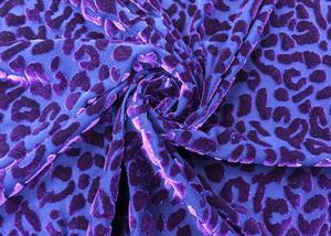 Wholesale 220GSM 94% Polyester Burnt Out Velvet Fabric for Garment Purple Leopard Print from china suppliers