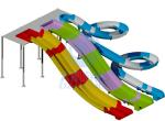 Resort Hotel Swimming Pool Water Slide Fiberglass Anti Oxidation erosion