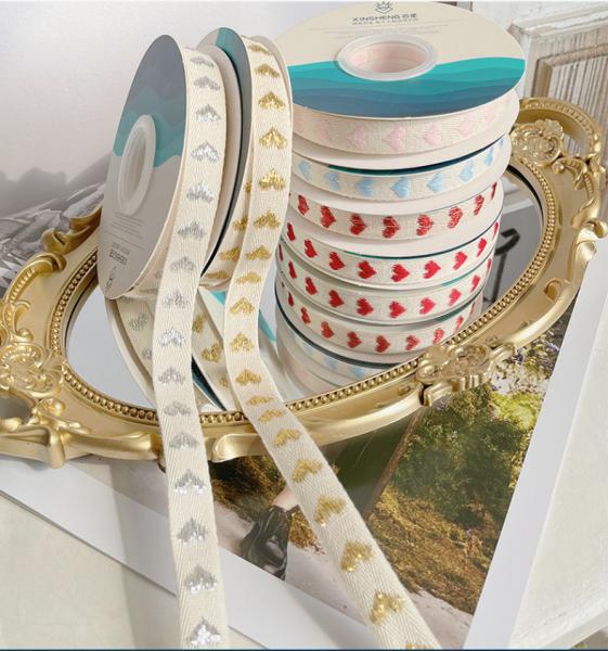 High Tenacity Love Embroidery Ribbon Bouquet Flower Packaging Ribbon Korean