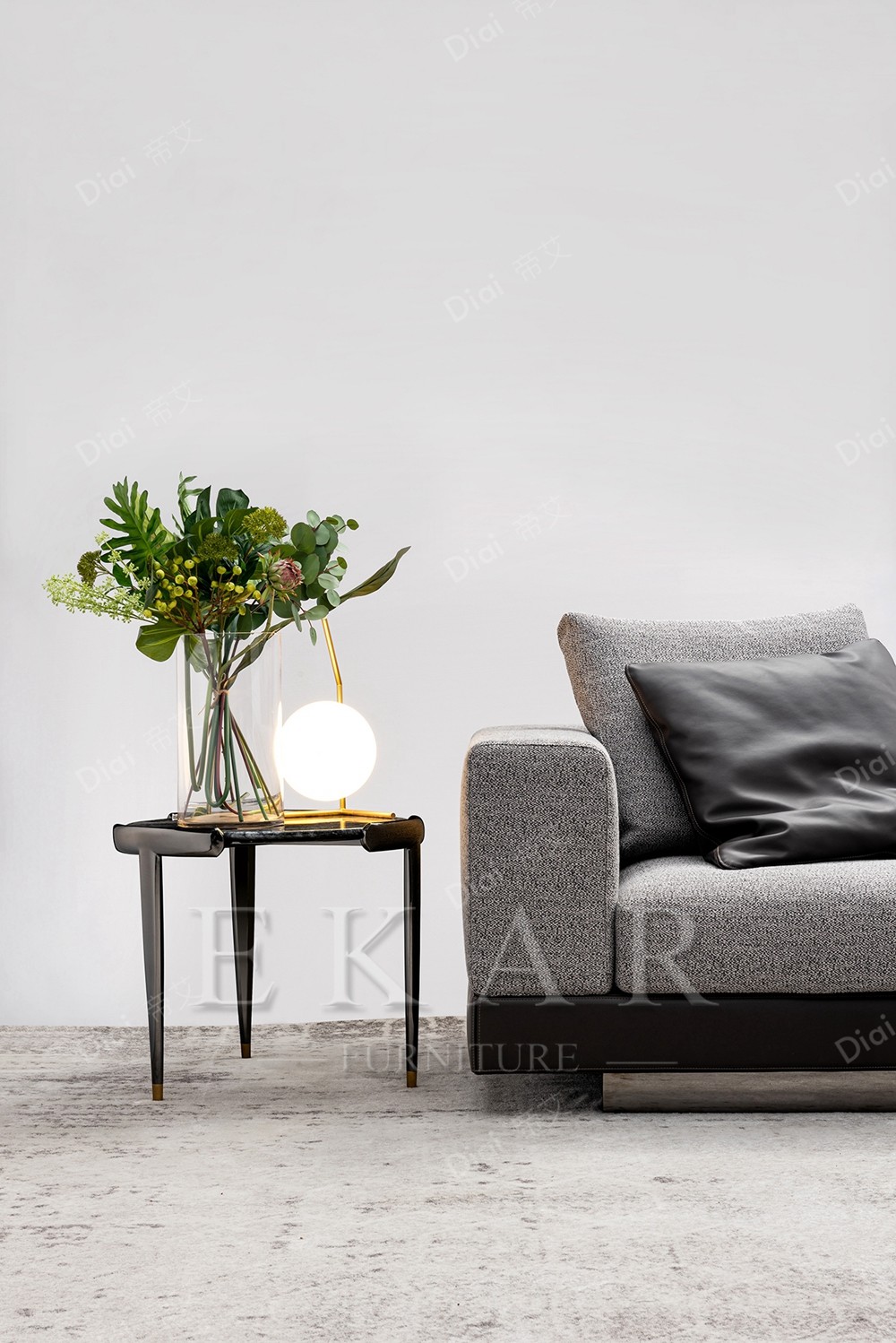 Modern Italian Sectional L Shaped Corner Fabric Couch Living Room Sofa