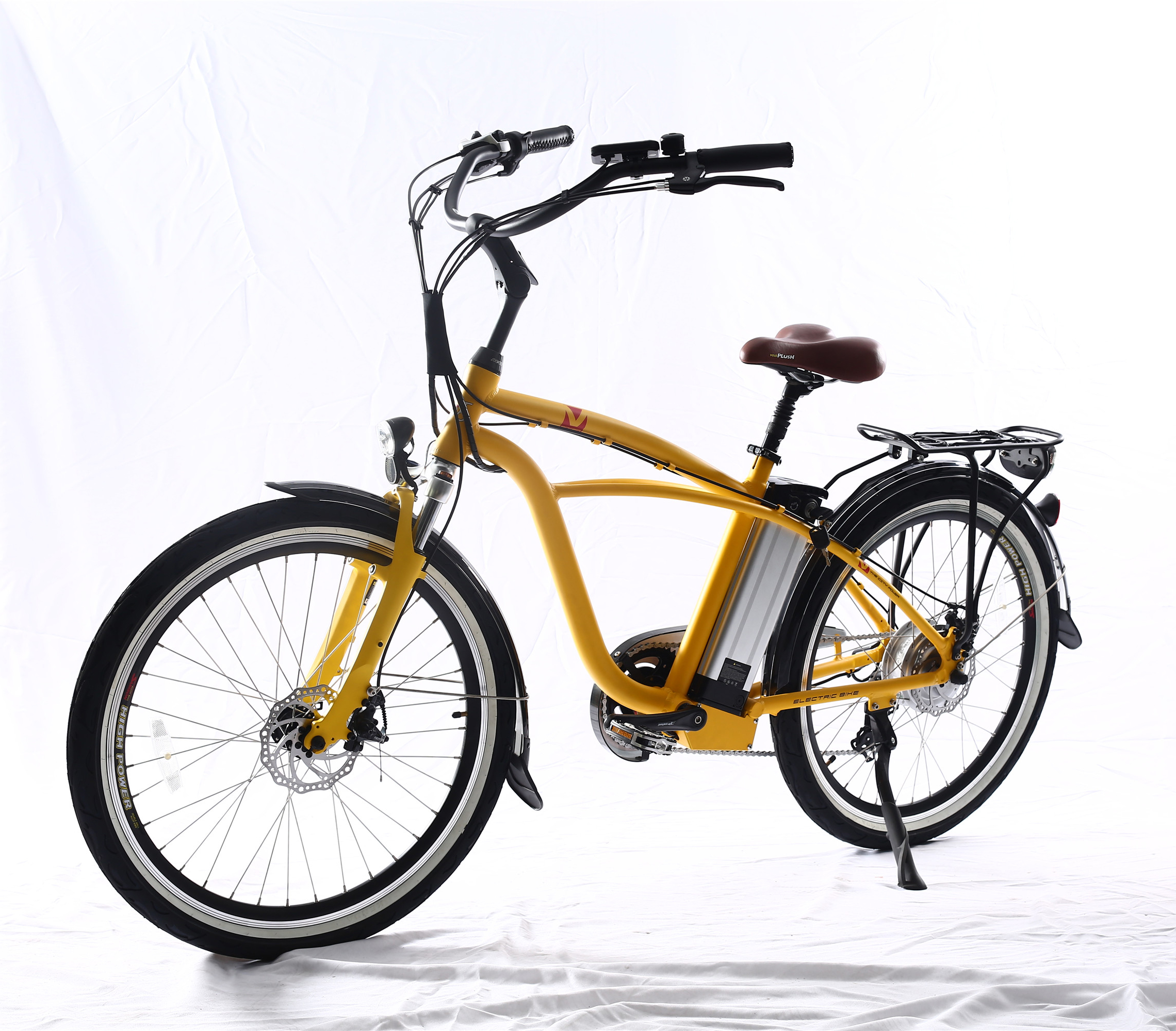 26 Inch 500W 48V Beach Cruiser Electric Bike With Double Disk Brakes And LCD Display