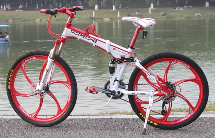 Fork Suspension 27 Speed Aluminum Folding Mountain Bike 26 Inch