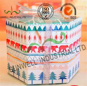 Wholesale Personalized Hexagon Cardboard Food Packaging Boxes With Ribbon Bow Decoration from china suppliers