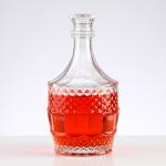 Transparent 500ml Beauty Wine Glass Bottle with Unique Design and Cork Sealing