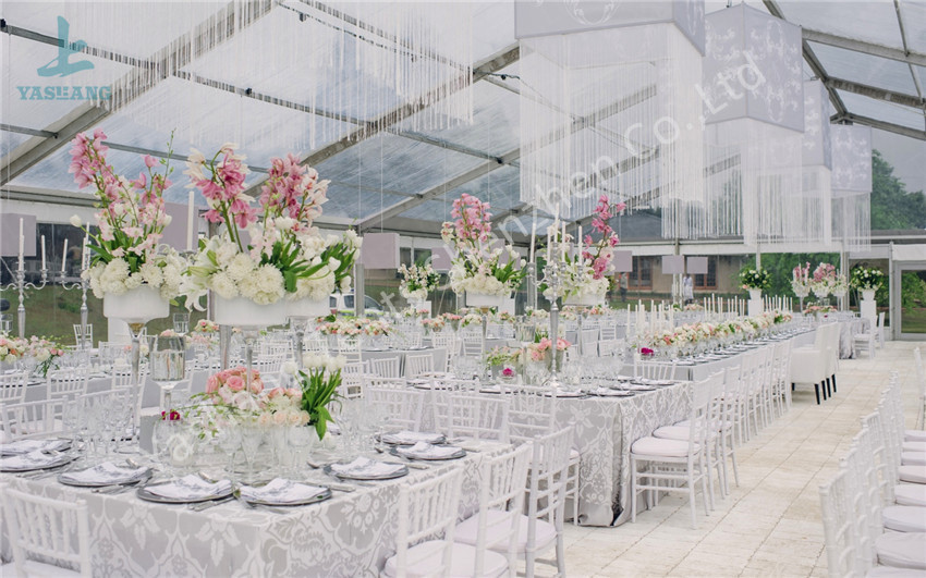 Luxury Clear Wedding Tent , Party Event Clear Top Tent Marquee 200~300 People Banquet
