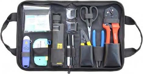 Variety Convenient Black Fiber Optic Hand Tool Bags / Fiber Termination Kit With