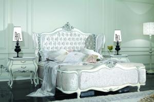 Wholesale ISO 9001 Victorian Luxury European Bedroom Furniture White Silver Classic Bedroom Sets from china suppliers