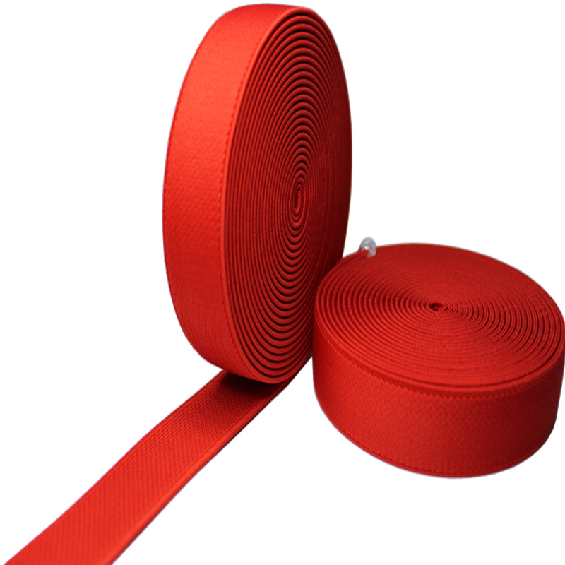 Bodybuilding Latex Resistance Band Polyester Elastic Webbing 2.5cm Red