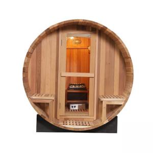 Wholesale Canada Red Cedar Wood Outdoor Barrel Sauna Room 180x240cm from china suppliers