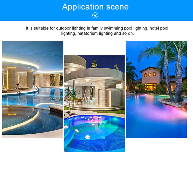 IP68 Waterproof Swimming Pool Pole Led Light 48W Pure White Color 6500K SMD 3030
