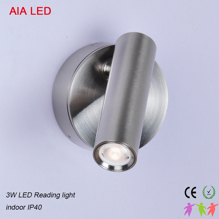 IP40 surface round surface mounted bedside wall light 3W bedside reading light for hotel