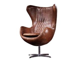 Wholesale Vintage Aviator Full Leather Swivel Egg Chair Real Leather Armchair from china suppliers
