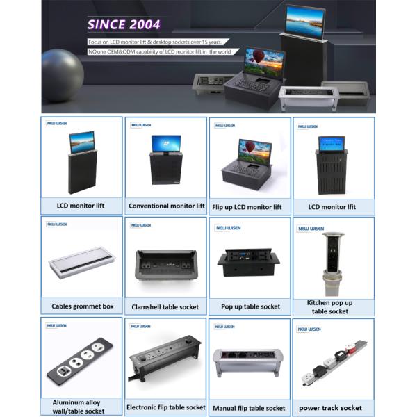 ODM Motorized Desk Flip Socket Power Socket For Conference Table