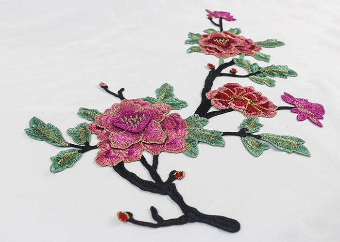 Water Soluble Crochet 3D Flower Embroidered Applique Patches for Clothes and Dress