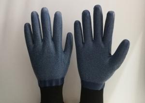 Wholesale Anti Slip Granule Black Latex Gloves , Latex Dipped Work Gloves Comfortable Hand Feeling from china suppliers