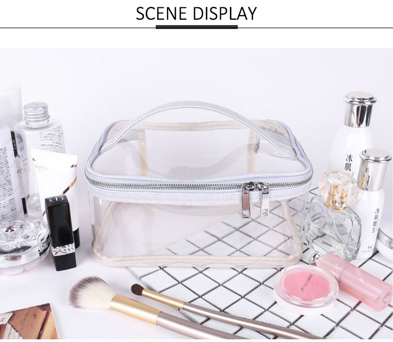 OEM Embroidery Logo Recycle Clear PVC Cosmetic Bag