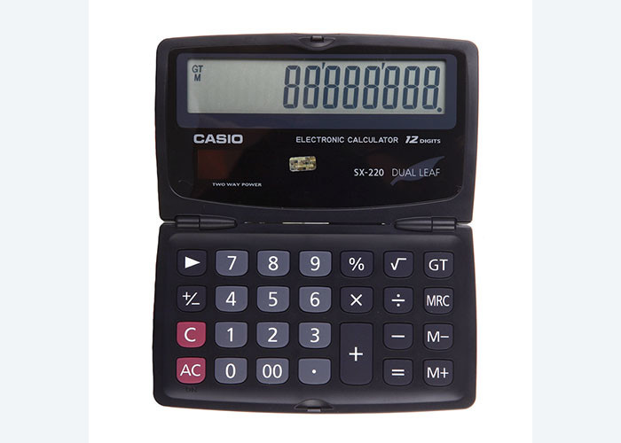 For Authentic Casio Casio SX-220 Clamshell Folding Calculator with Rubber Keys Mini portable