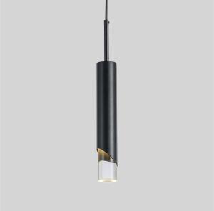 Wholesale Glass Metal Long Slim LED Modern Pendant Light Gold And Black from china suppliers