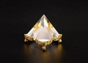 Wholesale K9 White Material Crystal Glass Awards Customized Size With Gold Metal Base from china suppliers