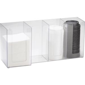 Wholesale Wall Mounted Clear Acrylic 4 Section Cup Lid Napkin Organizer Holder Dispenser from china suppliers
