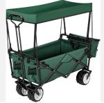 Removable Canopy Iron Wagon Cart Perfect for Beach Shopping Picnic Camping