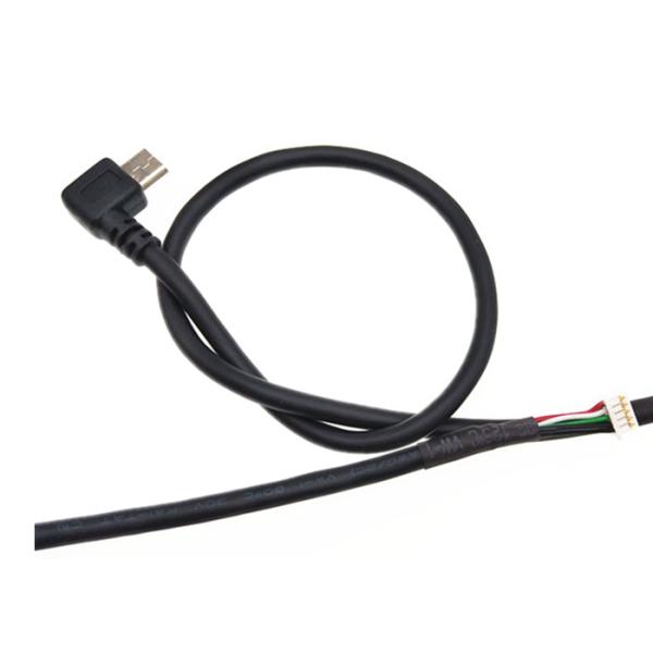 Micro USB B Righ Angle Male To 1.25mm Pitch Molex 5 Way 51021-0500 Adapter Cable