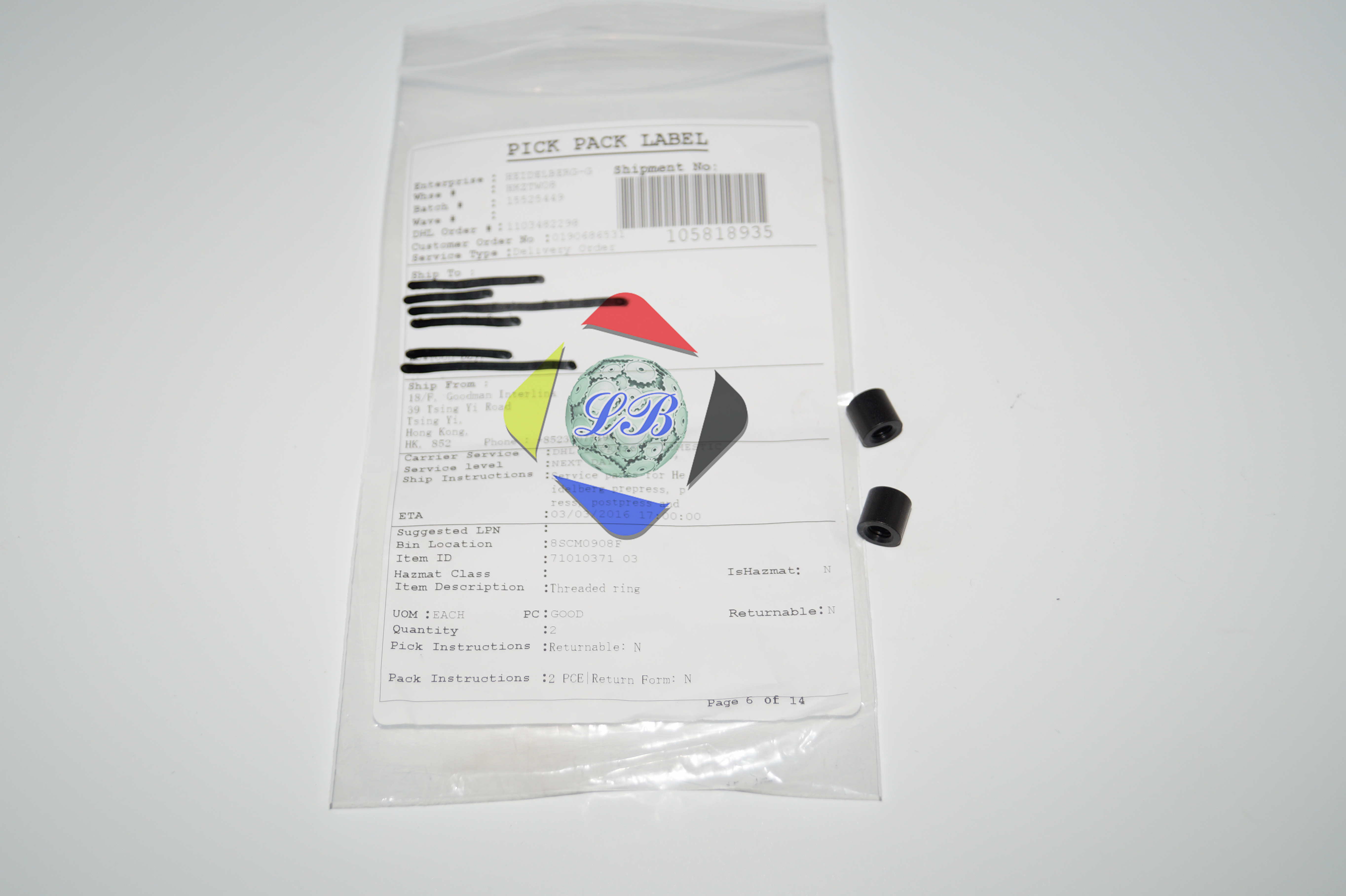 71.010.371 Threaded ring Original parts for printing machine
